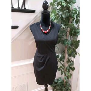 Manydress Womens Black Sphagetti Straps Plunge V Neck Bodycon Dress Size Medium